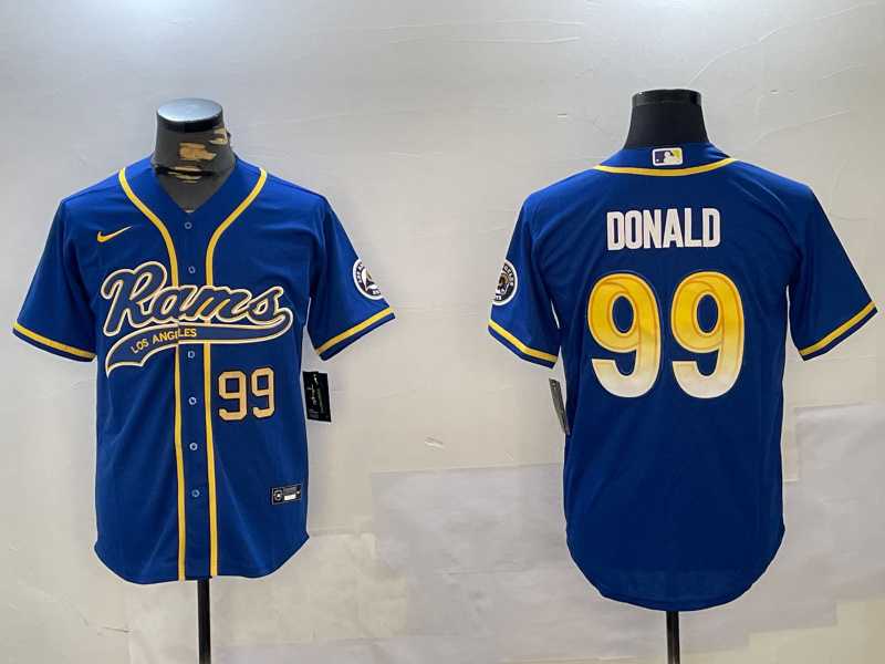 Men%27s Los Angeles Rams #99 Royal Cool Base Stitched Baseball Jersey->los angeles rams->NFL Jersey